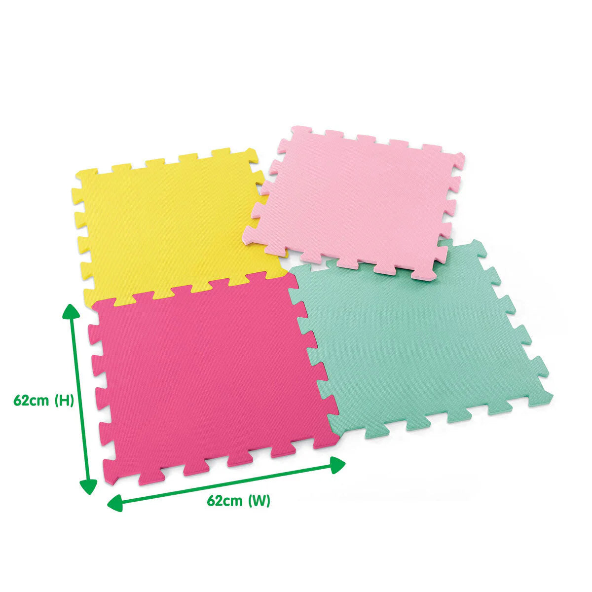 Babyplay 4 PCS MultiColor Puzzle Playmat | Soft Interlocking Foam Floor Mats for Toddler & Kids