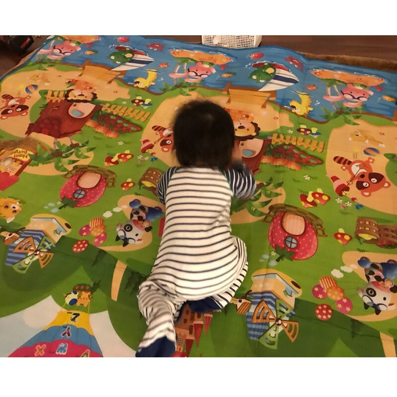 Babyplay Double-Sided Crawling Play Mat | Waterproof & Foldable Floor Mat for Babies