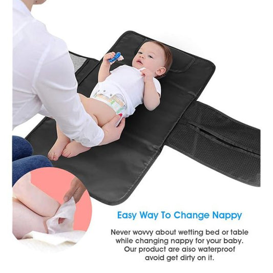 Waterproof Baby Diaper Changing Mat (Diaper Pocket + Wipes Pocket) - BabyPlay | Where Joyful Moments Begin! Diaper Changing Mat