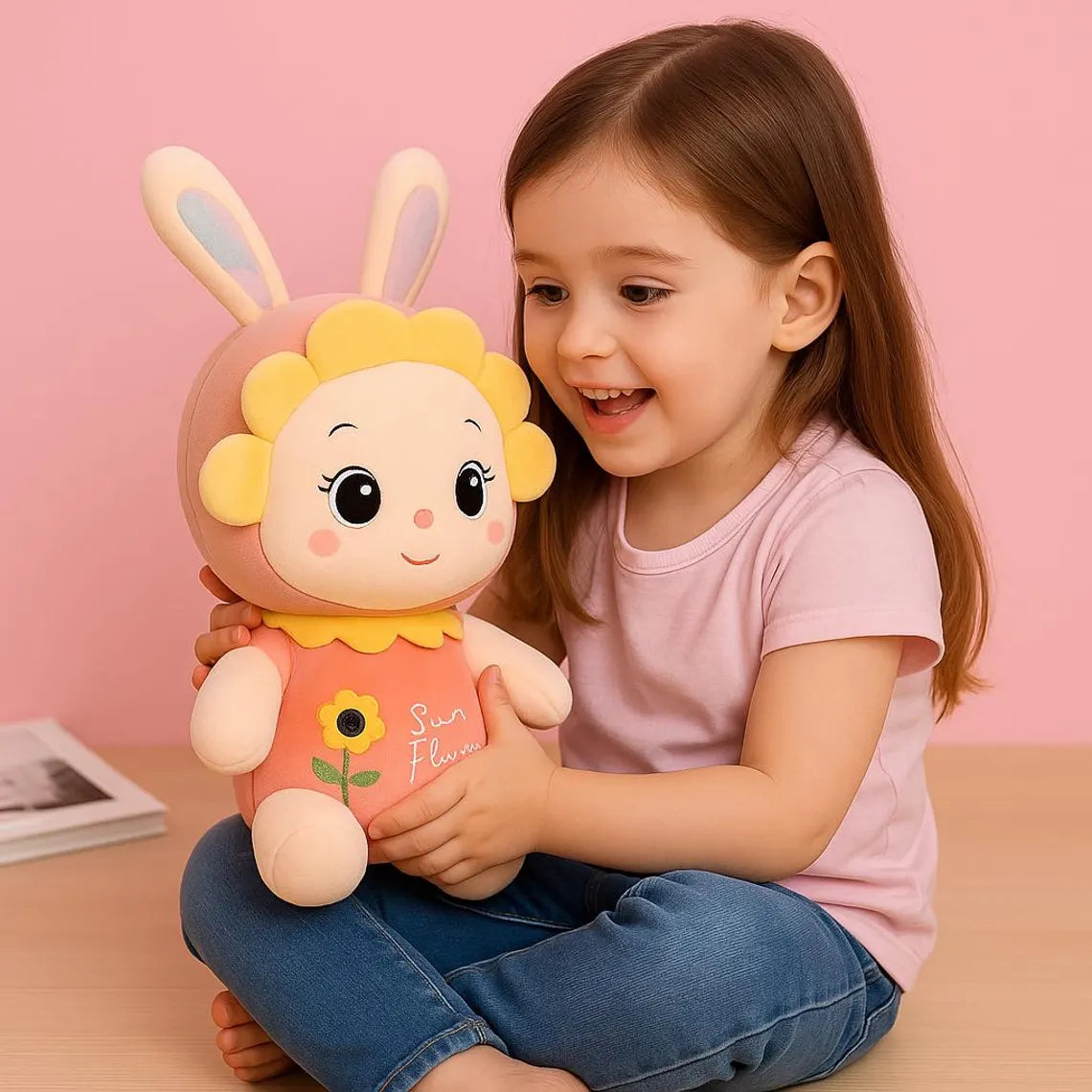 Sunflower Bunny Plushie - BabyPlay | Where Joyful Moments Begin! Baby Plush Toy