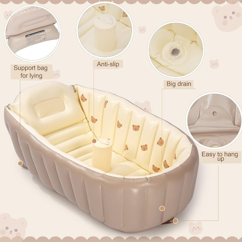 Baby Bear Inflatable Bathtub 🛁🐻 - BabyPlay | Where Joyful Moments Begin! Inflatable Bath Tub