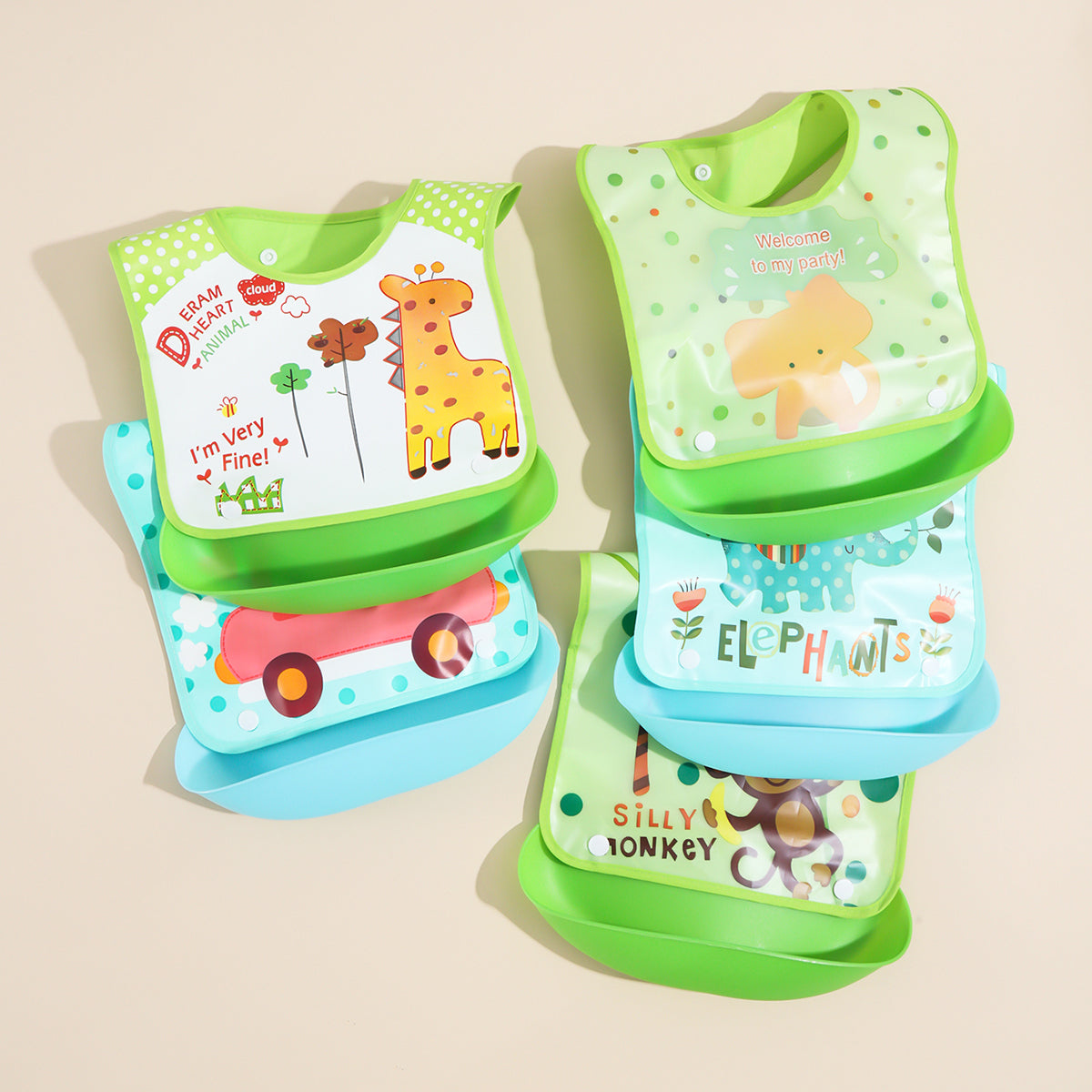Cartoon Baby Bibs 👶🍉 - BabyPlay | Where Joyful Moments Begin! Cartoon Baby Bibs