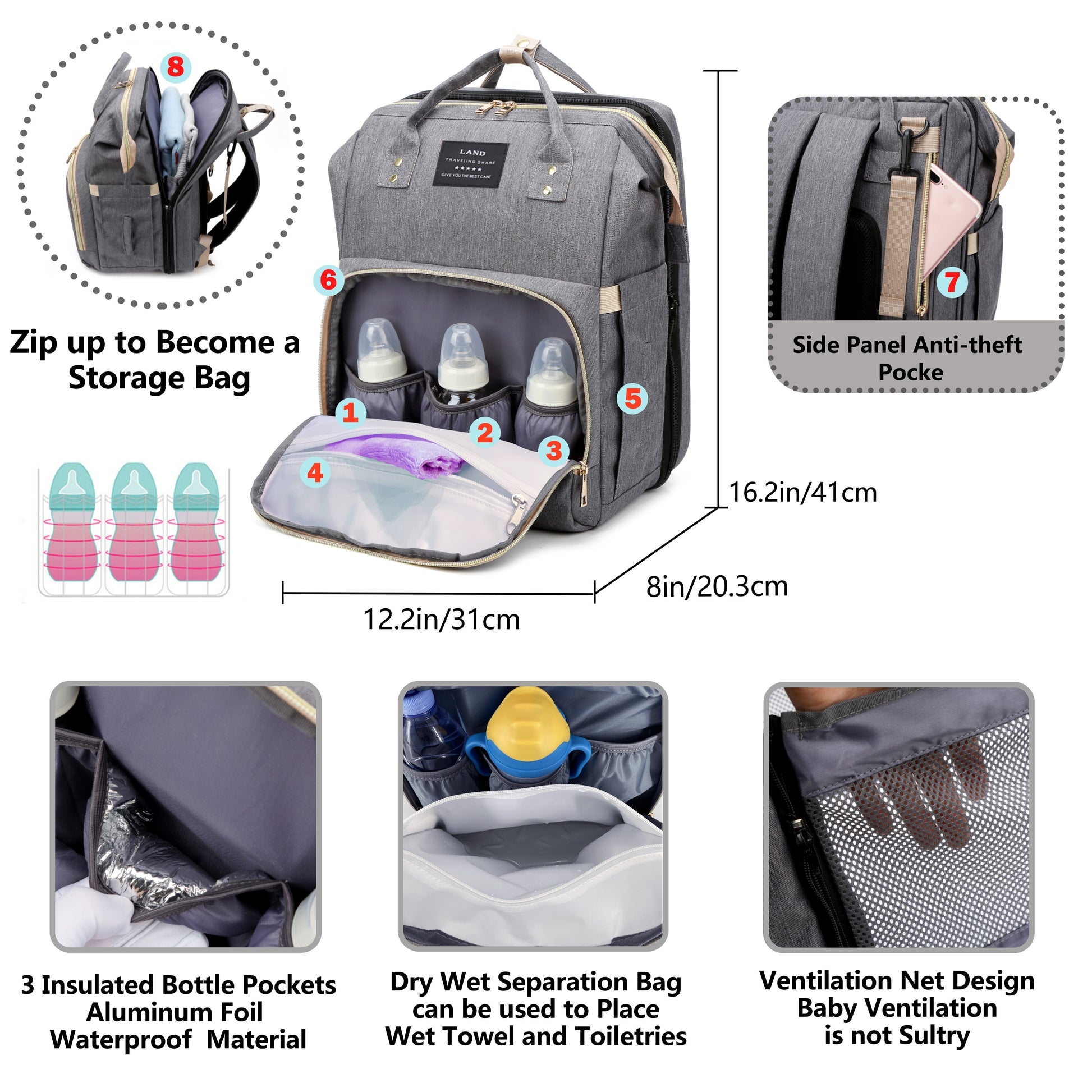 Mommy’s Travel Crib Diaper Bag 👜👶 - BabyPlay | Where Joyful Moments Begin! Baby Storage & Bed