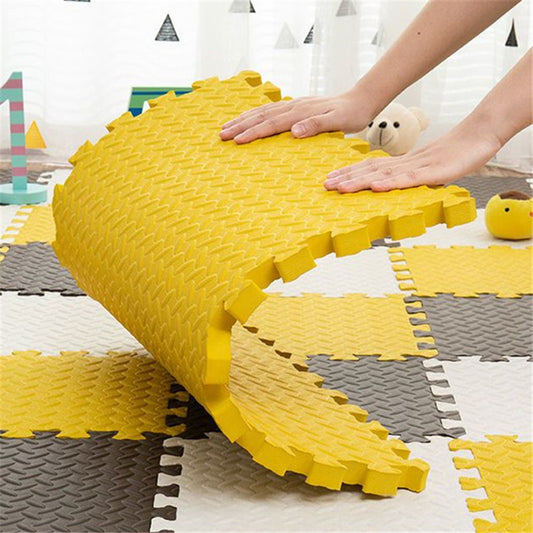 Babyplay 4 PCS MultiColor Puzzle Playmat | Soft Interlocking Foam Floor Mats for Toddler & Kids