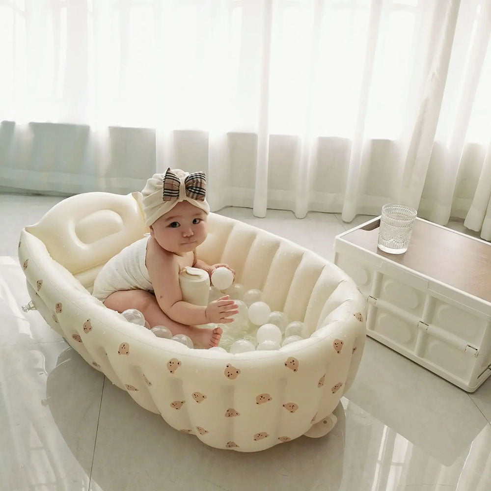 Baby Bear Inflatable Bathtub 🛁🐻 - BabyPlay | Where Joyful Moments Begin! Inflatable Bath Tub