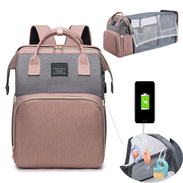 Mommy’s Travel Crib Diaper Bag 👜👶 - BabyPlay | Where Joyful Moments Begin! Baby Storage & Bed