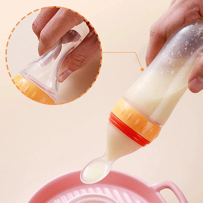 Silicone Squeezing Feeding Bottle 🍼 - BabyPlay | Where Joyful Moments Begin! Baby Feeder