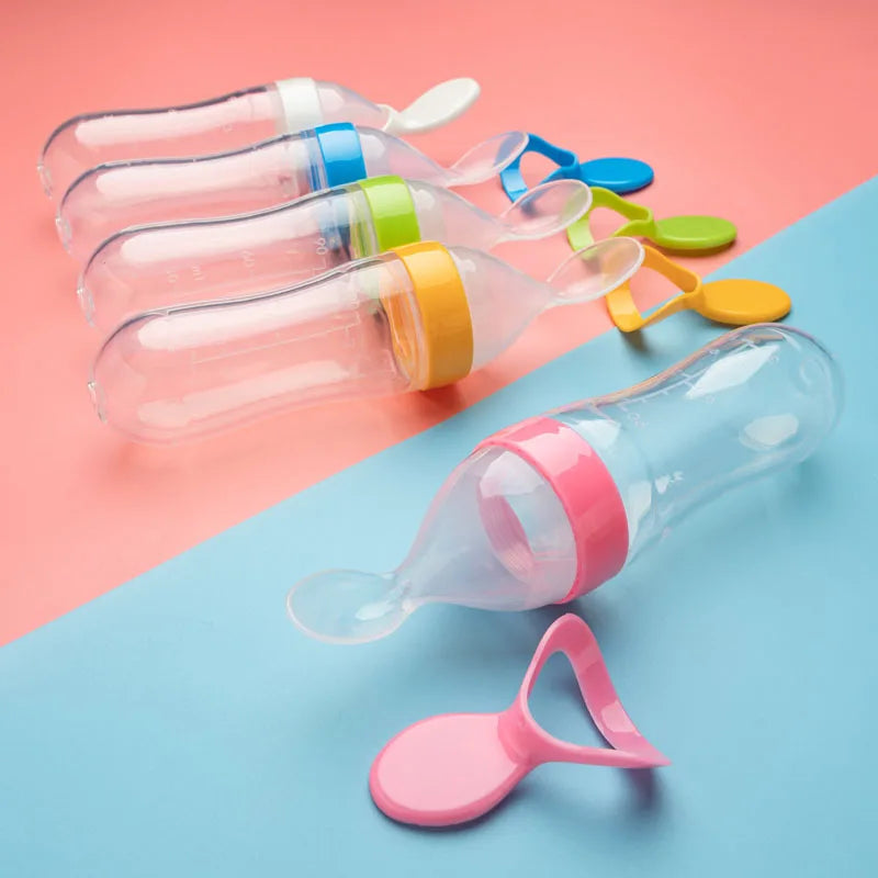 Silicone Squeezing Feeding Bottle 🍼 - BabyPlay | Where Joyful Moments Begin! Baby Feeder