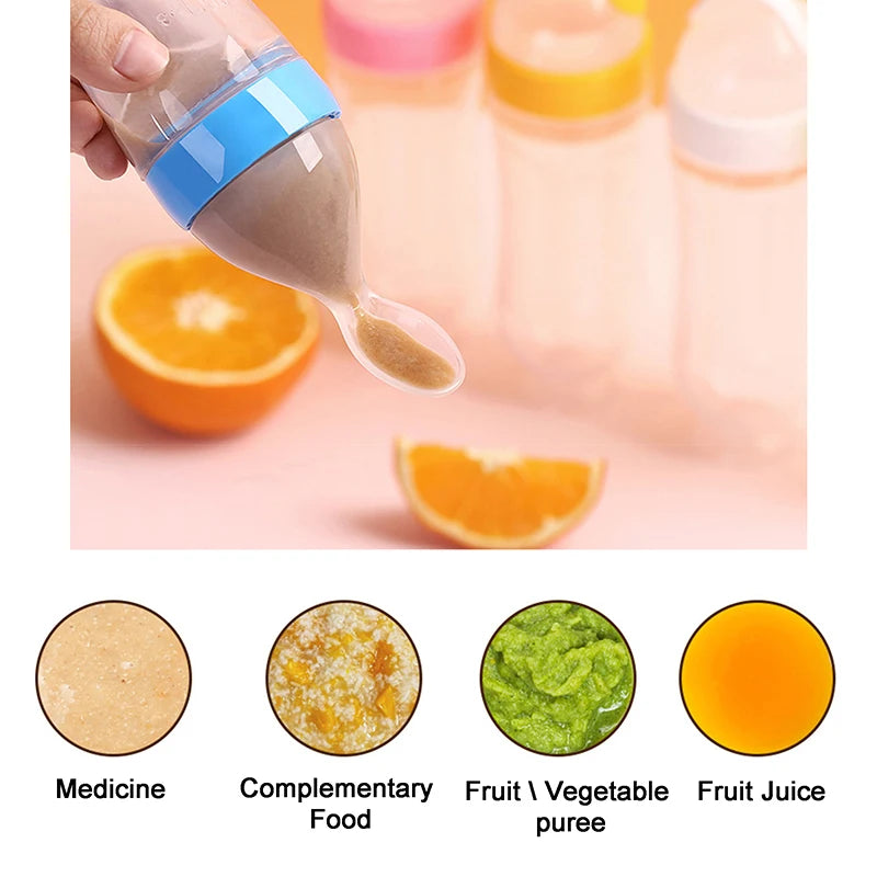Silicone Squeezing Feeding Bottle 🍼 - BabyPlay | Where Joyful Moments Begin! Baby Feeder