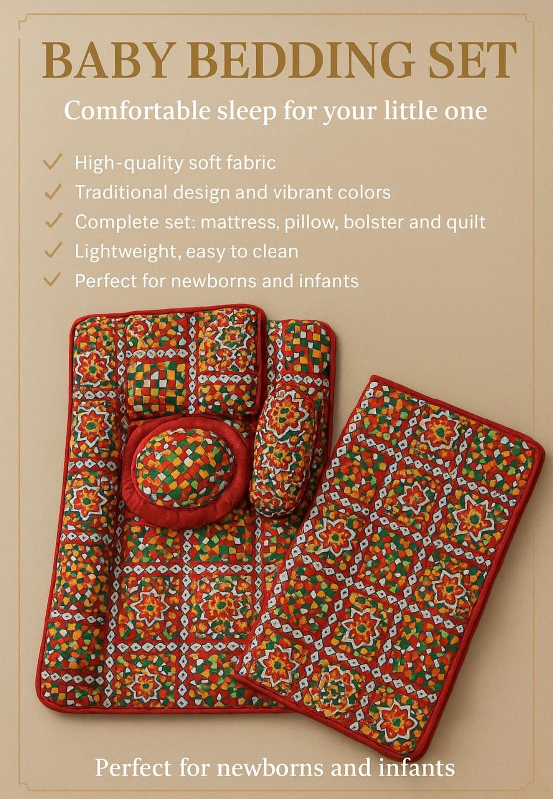 Baby Bedding Set | Soft, Lightweight & Comfortable Sleep for Your Little One - BabyPlay | Where Joyful Moments Begin! Baby Bed