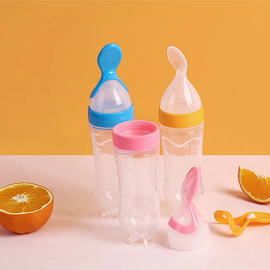Silicone Squeezing Feeding Bottle 🍼 - BabyPlay | Where Joyful Moments Begin! Baby Feeder