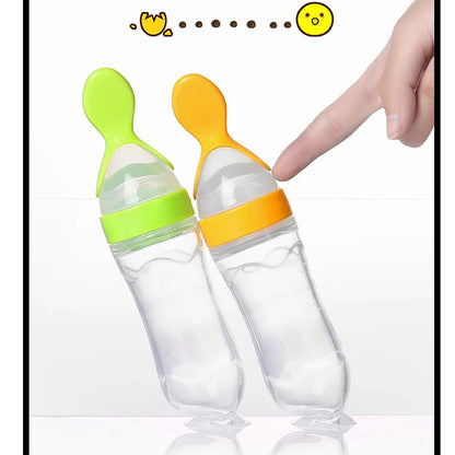 Silicone Squeezing Feeding Bottle 🍼 - BabyPlay | Where Joyful Moments Begin! Baby Feeder