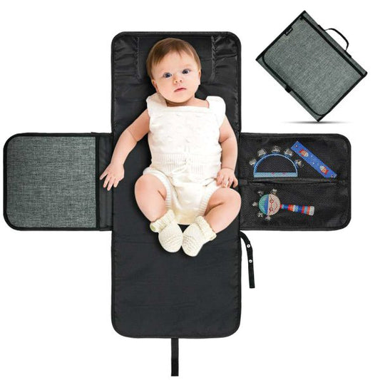 Waterproof Baby Diaper Changing Mat (Diaper Pocket + Wipes Pocket) - Babyplay, Where Joyful Moments Begin! Baby Play Babyplay, Where Joyful Moments Begin!