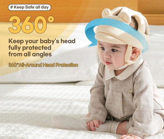 Baby Safety Helmet – Gots Certified Cotton, Adjustable & Ultra-lightweight Head Protector For Crawling & Walking Infants & Toddlers