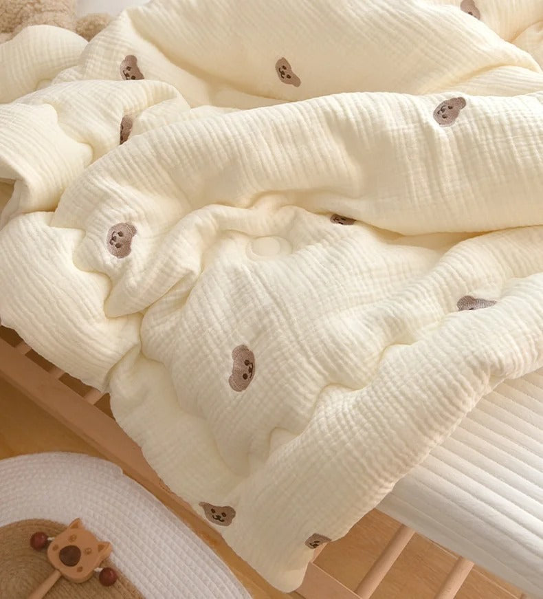 Soft Cotton Baby Blanket 🐻🌼 - BabyPlay | Where Joyful Moments Begin!