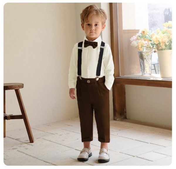 Formal Suite With Shirt, Pants & Bow For Kids (2-7 Years) - Babyplay, Where Joyful Moments Begin! Baby Play Babyplay, Where Joyful Moments Begin! 2 Years / Brown