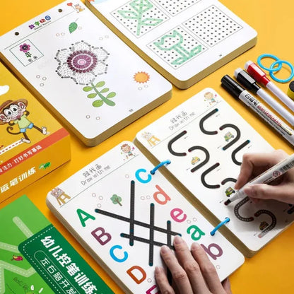 A5 Size Magical Tracing Workbook Set Pen Control Training Book Reusable Practice Tracing Book (32 Pages) - Babyplay, Where Joyful Moments Begin! Baby Play Babyplay, Where Joyful Moments Begin!