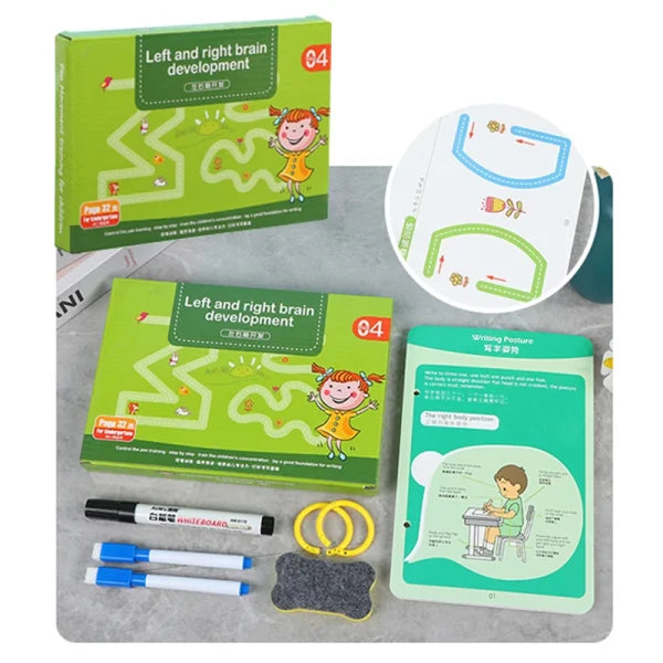 A5 Size Magical Tracing Workbook Set Pen Control Training Book Reusable Practice Tracing Book (32 Pages) - Babyplay, Where Joyful Moments Begin! Baby Play Babyplay, Where Joyful Moments Begin!