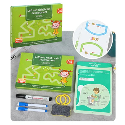 A5 Size Magical Tracing Workbook Set Pen Control Training Book Reusable Practice Tracing Book (32 Pages) - Babyplay, Where Joyful Moments Begin! Baby Play Babyplay, Where Joyful Moments Begin!
