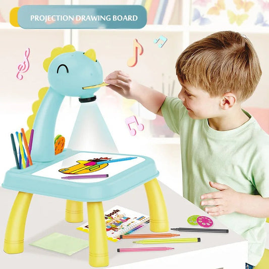 Projector Table For Kids (12 Markers, 1 Sketch Book, 3 Projector Discs & 1 Duster Included) - Babyplay, Where Joyful Moments Begin! Baby Play Babyplay, Where Joyful Moments Begin!