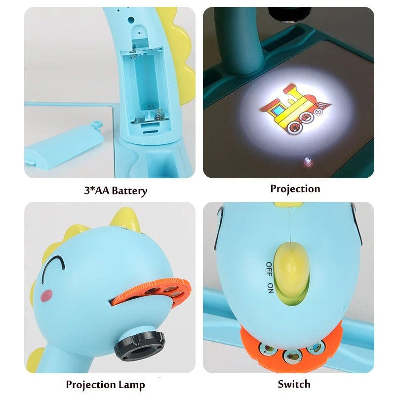 Projector Table For Kids (12 Markers, 1 Sketch Book, 3 Projector Discs & 1 Duster Included) - Babyplay, Where Joyful Moments Begin! Baby Play Babyplay, Where Joyful Moments Begin!