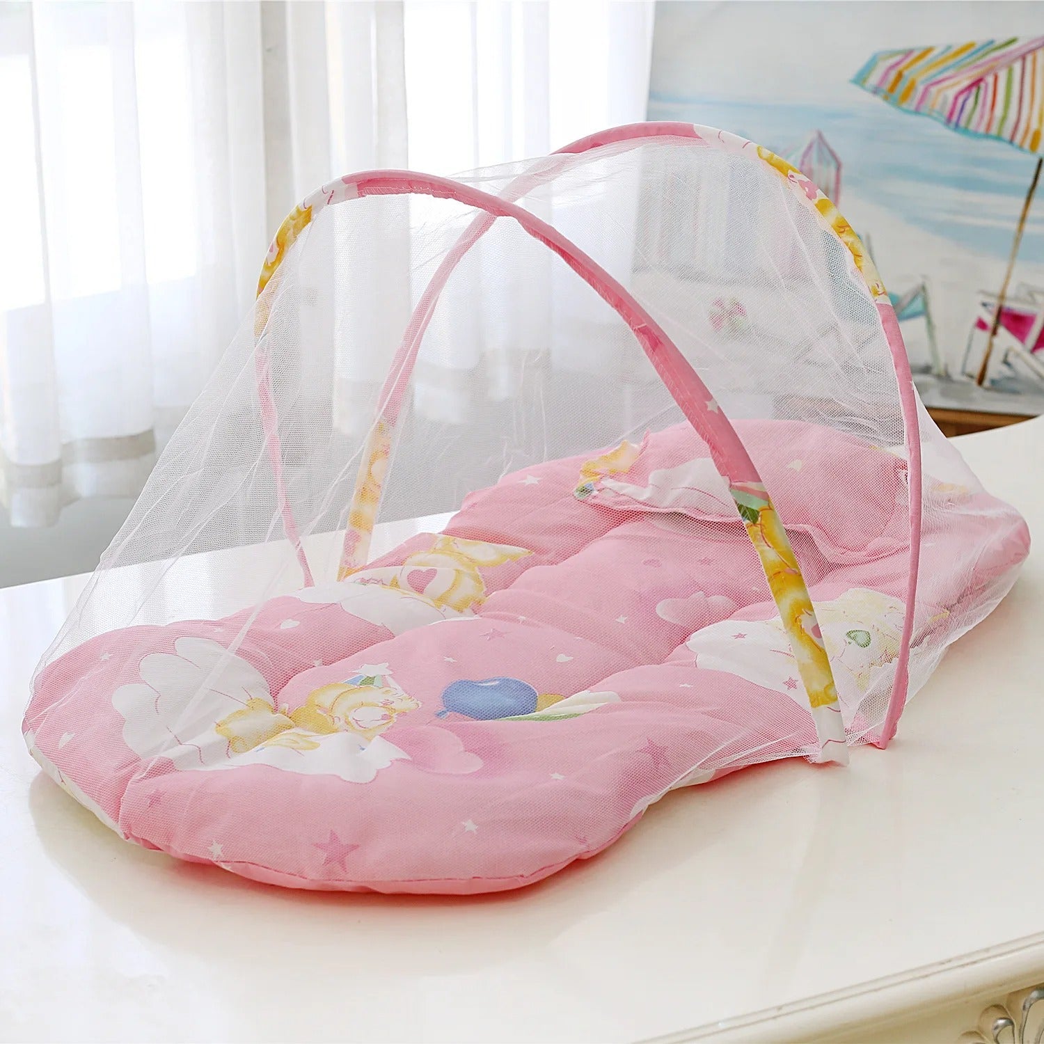 Anti-Mosquito Baby Bed & Pillow | Foldable & Easy To Carry - Babyplay, Where Joyful Moments Begin! Baby Play Babyplay, Where Joyful Moments Begin!