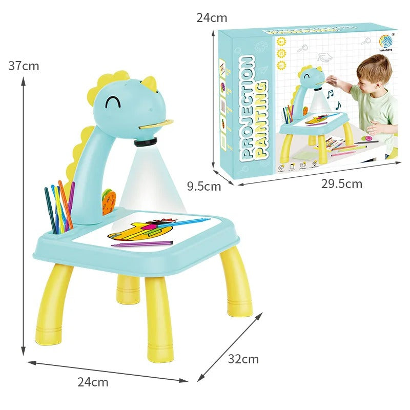 Projector Table For Kids (12 Markers, 1 Sketch Book, 3 Projector Discs & 1 Duster Included) - Babyplay, Where Joyful Moments Begin! Baby Play Babyplay, Where Joyful Moments Begin!