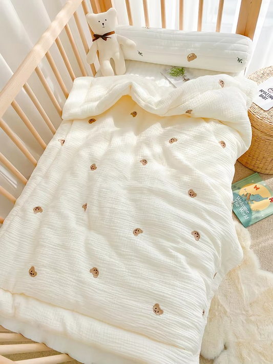 Soft Cotton Baby Blanket 🐻🌼 - BabyPlay | Where Joyful Moments Begin!