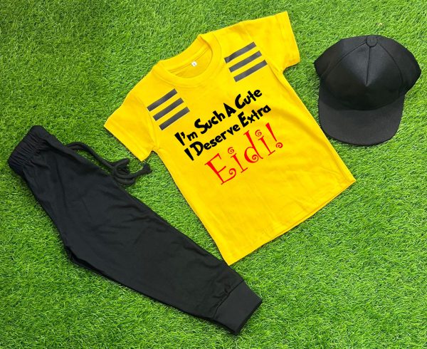 Pack Of 3 Extra Eidi Tracksuit For Toddlers & Kids - Premium Quality Fabric - Babyplay, Where Joyful Moments Begin! Baby Play Babyplay, Where Joyful Moments Begin! Yellow