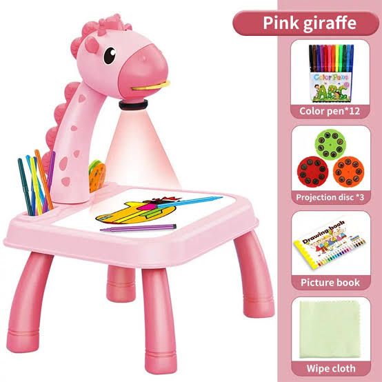 Projector Table For Kids (12 Markers, 1 Sketch Book, 3 Projector Discs & 1 Duster Included) - Babyplay, Where Joyful Moments Begin! Baby Play Babyplay, Where Joyful Moments Begin!