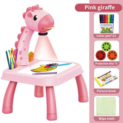 Projector Table For Kids (12 Markers, 1 Sketch Book, 3 Projector Discs & 1 Duster Included) - Babyplay, Where Joyful Moments Begin! Baby Play Babyplay, Where Joyful Moments Begin!