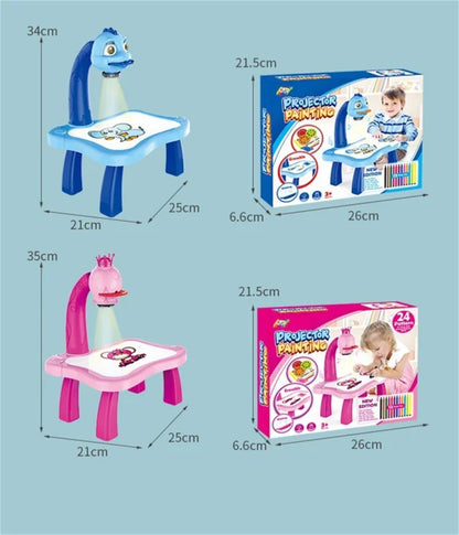 Projector Table For Kids (12 Markers, 1 Sketch Book, 3 Projector Discs & 1 Duster Included) - Babyplay, Where Joyful Moments Begin! Baby Play Babyplay, Where Joyful Moments Begin!