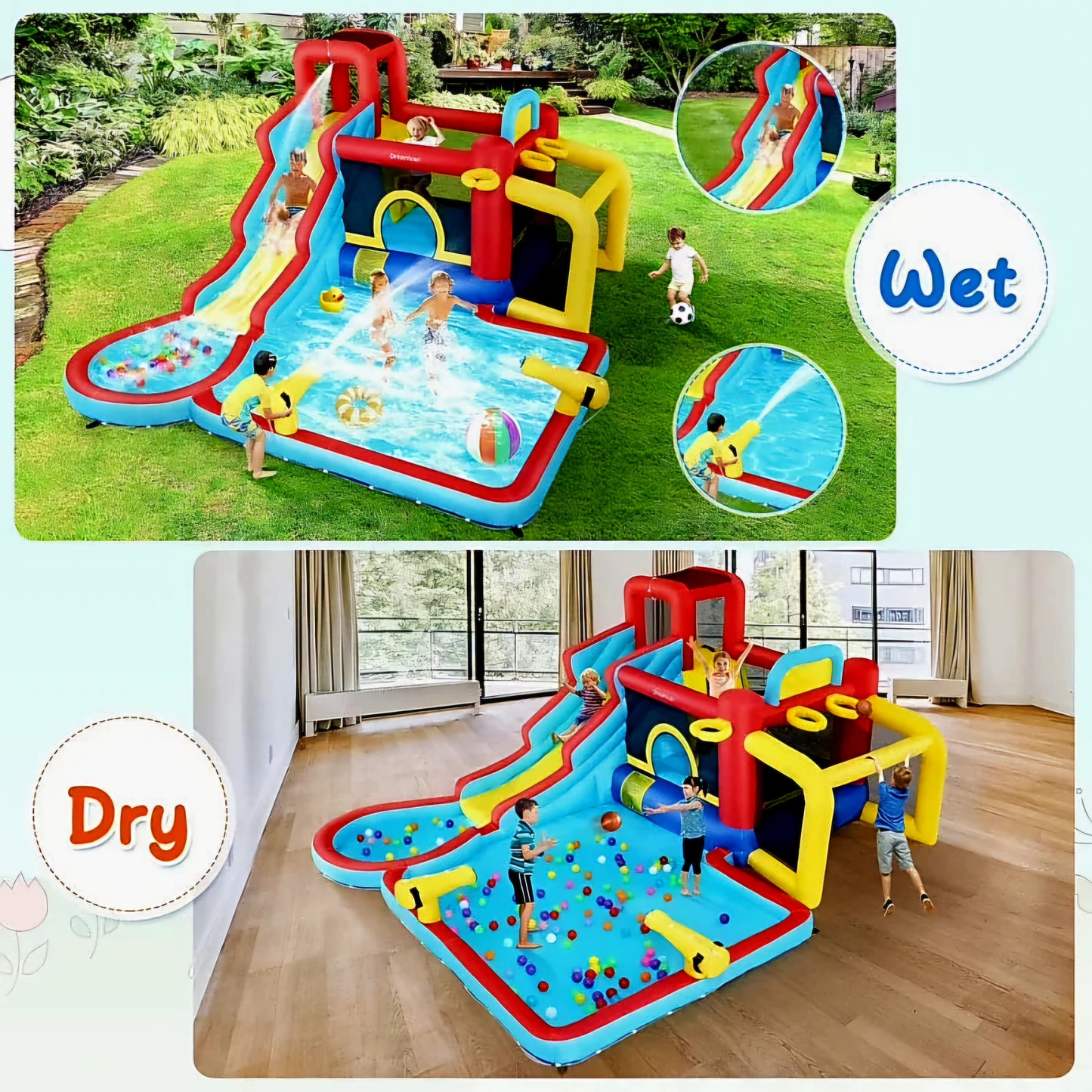 Bounce & Slide Adventure | Indoor/Outdoor Fun 🌈🛝💦 - BabyPlay | Where Joyful Moments Begin! Kids Indoor plus Outdoor Activity Bounce & Slide