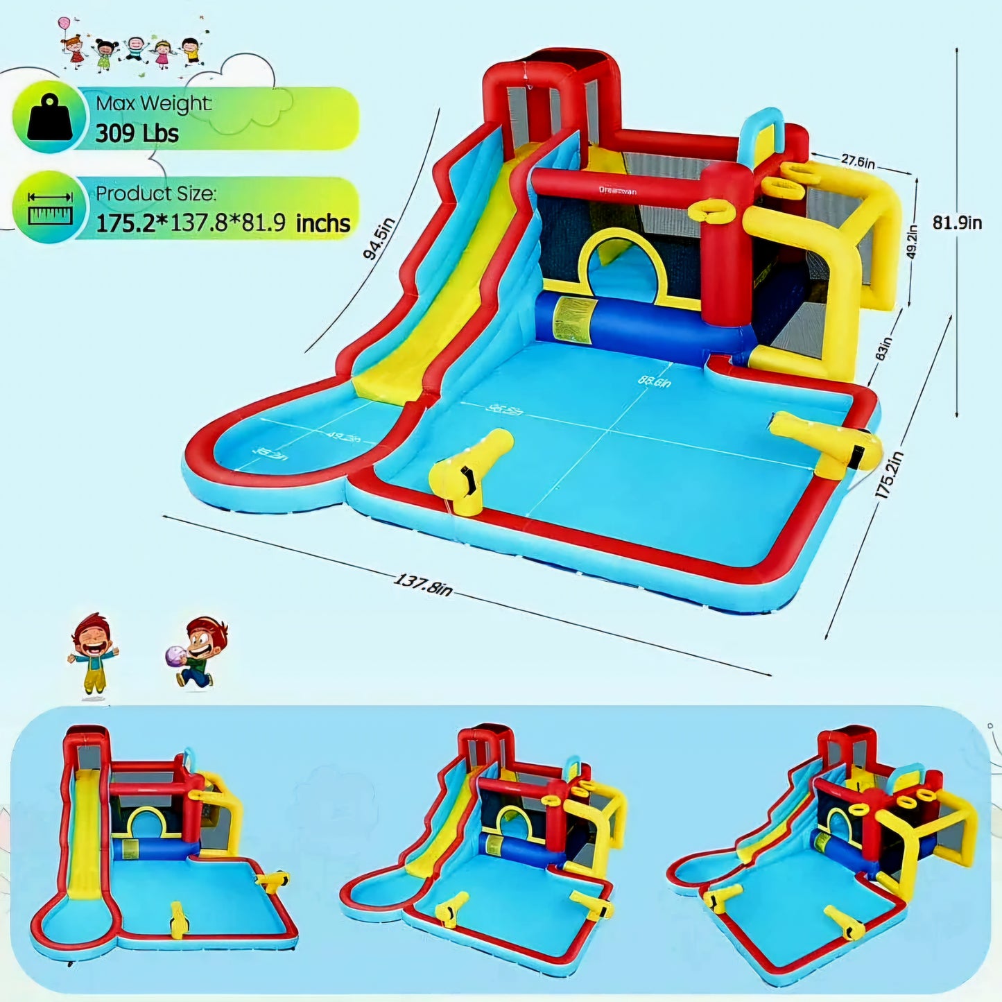 Bounce & Slide Adventure | Indoor/Outdoor Fun 🌈🛝💦 - BabyPlay | Where Joyful Moments Begin! Kids Indoor plus Outdoor Activity Bounce & Slide