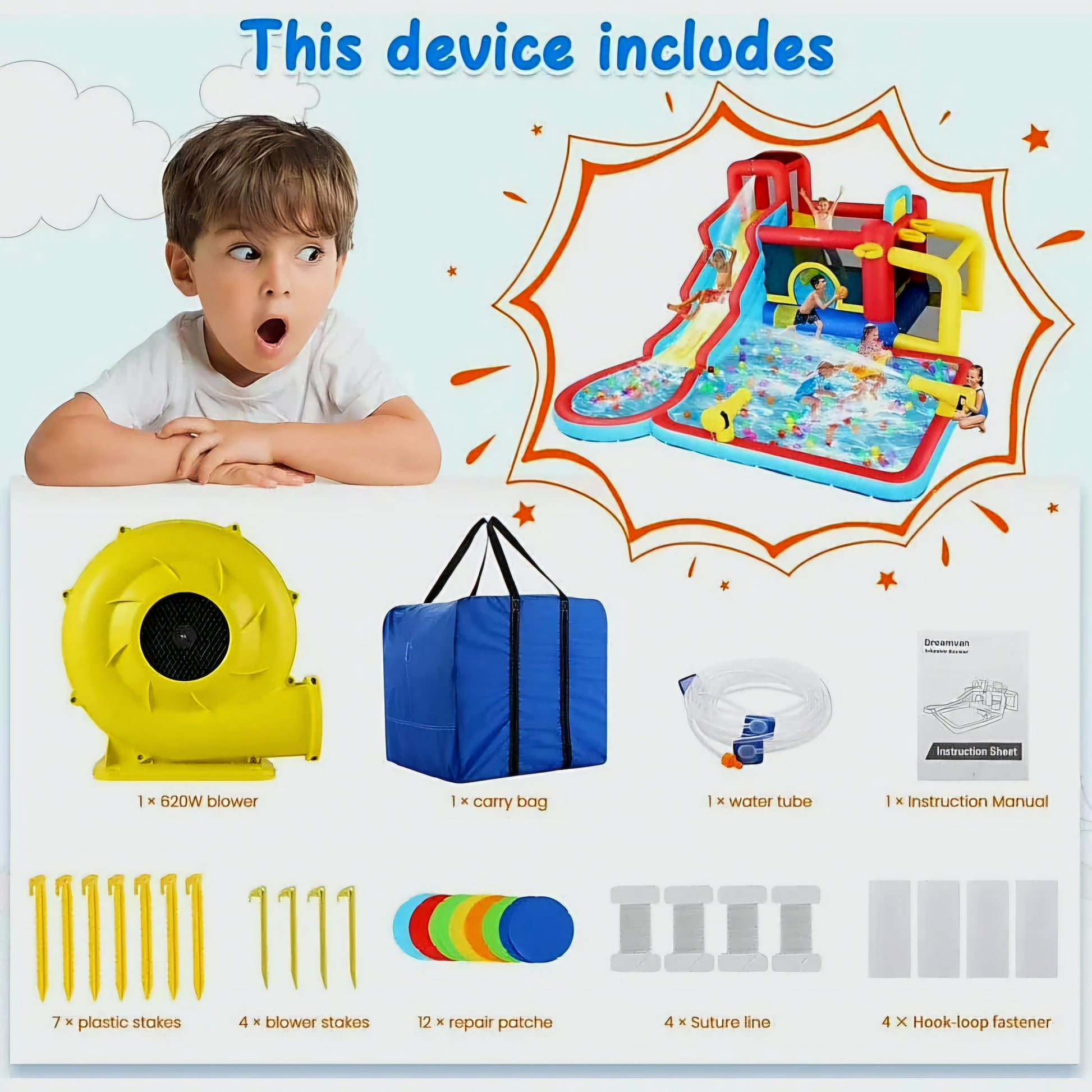 Bounce & Slide Adventure | Indoor/Outdoor Fun 🌈🛝💦 - BabyPlay | Where Joyful Moments Begin! Kids Indoor plus Outdoor Activity Bounce & Slide