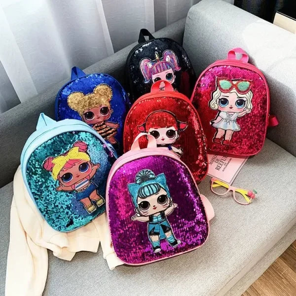 Baby Girls Mini Doll Glitter Backpack | Premium Quality - Babyplay, Where Joyful Moments Begin! Baby Play Babyplay, Where Joyful Moments Begin!